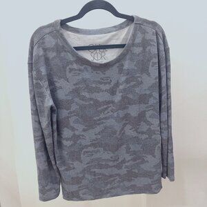 Chaser -  Blue Camouflage Brushed Knit Sweatshirt Size S